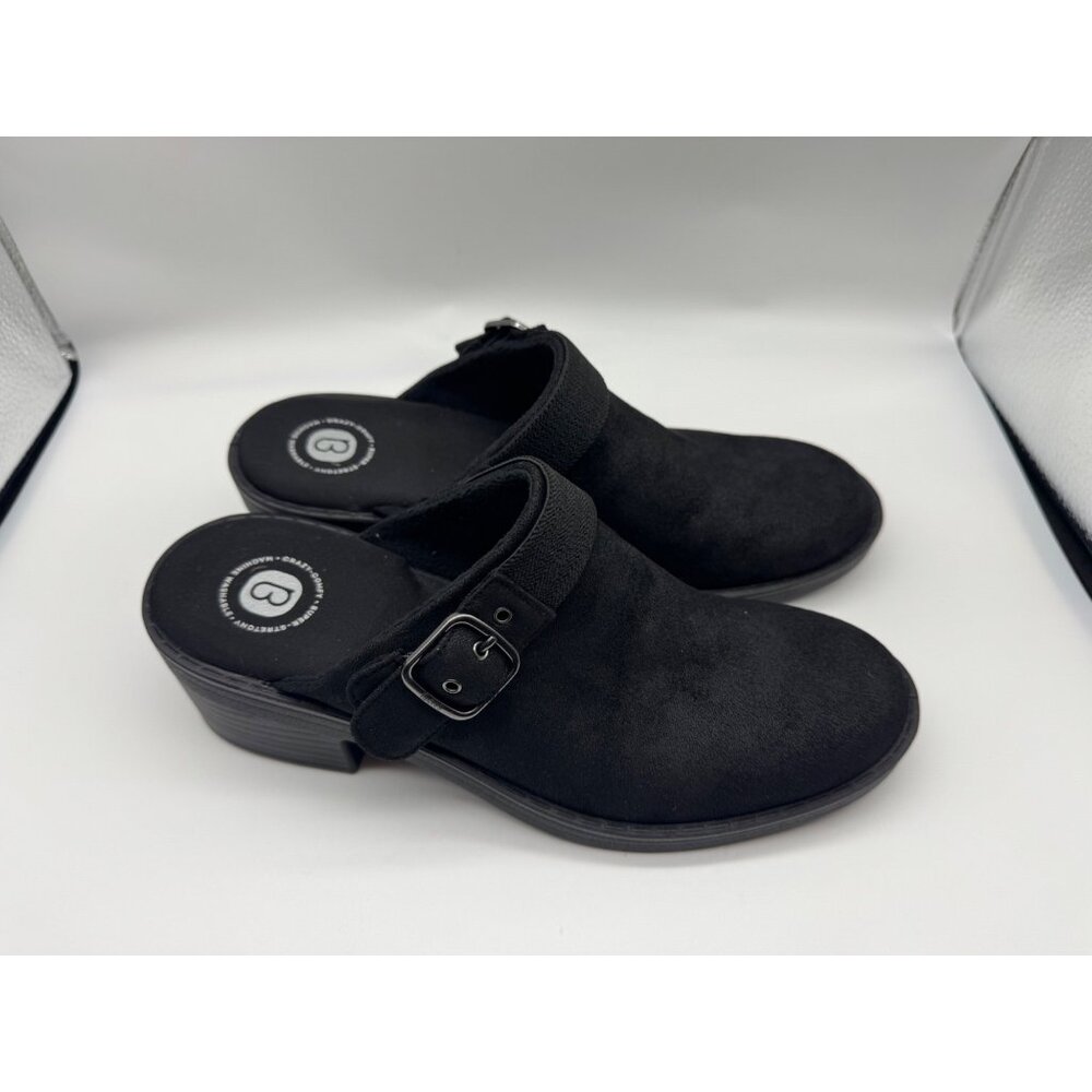 Bzees Women's Black Open Book Washable Clog Mule Shoe Women Size 8.5M